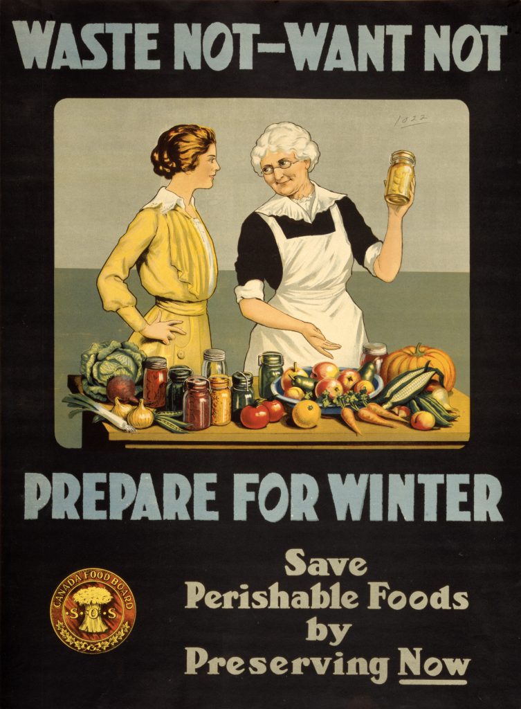 A poster from WWI encouraging food saving