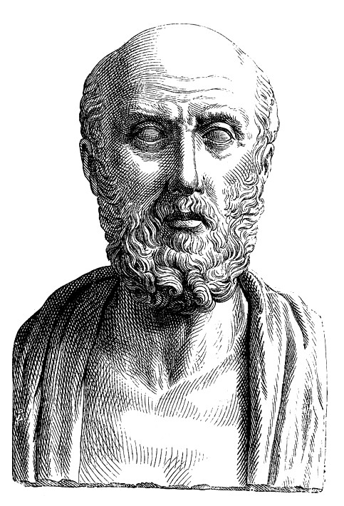 Drawing of Hippocrates, a physician from Ancient Greece.