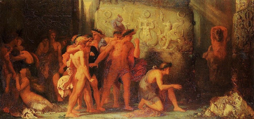 Athenians being Delivered to the Minotaur in the Cretan Labyrinth