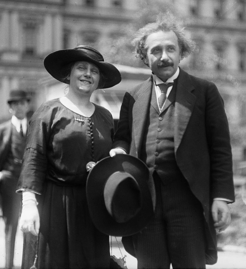 Einstein with his wife Elsa 1921