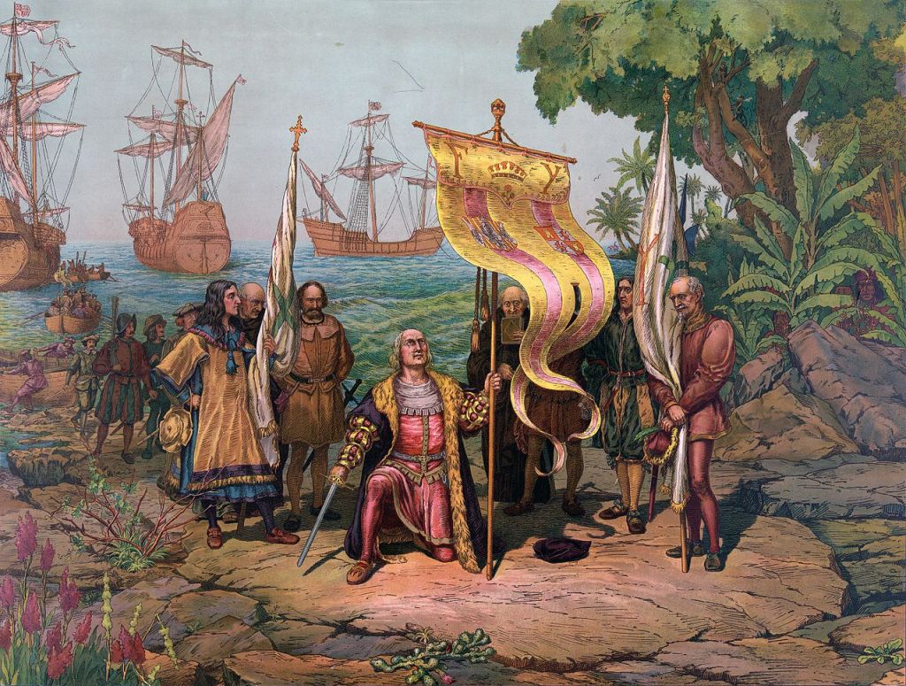 Christopher Columbas arrives in the carribean during the 15th century