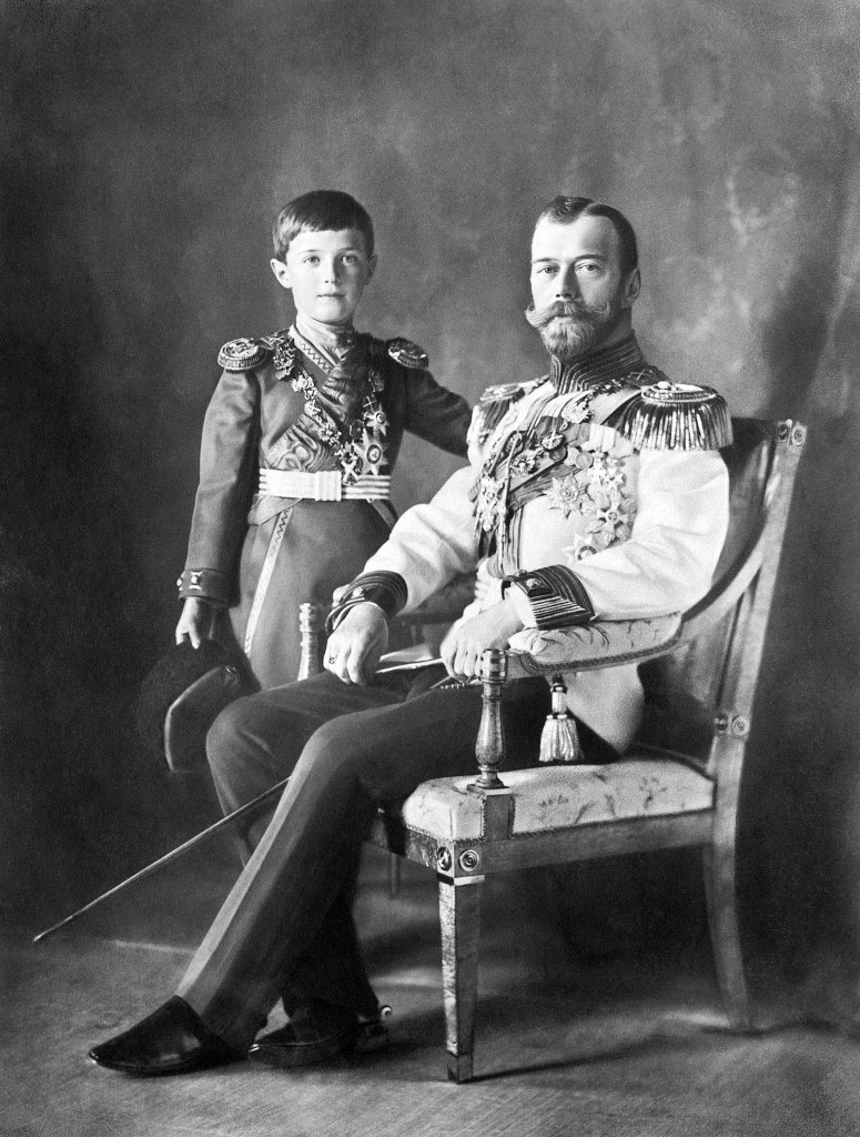 Tsar Nicholas II of Russia with his son Alexei