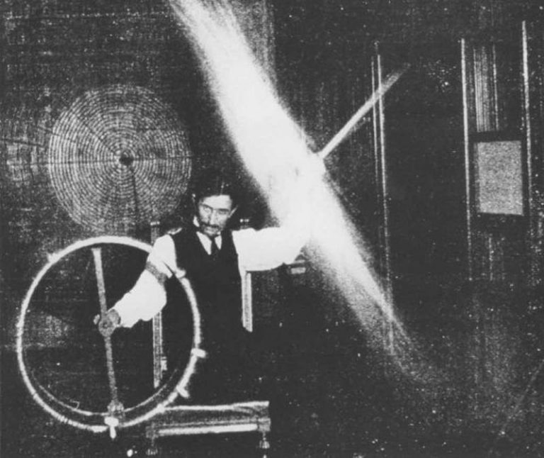Nikola Tesla in his lab 1891