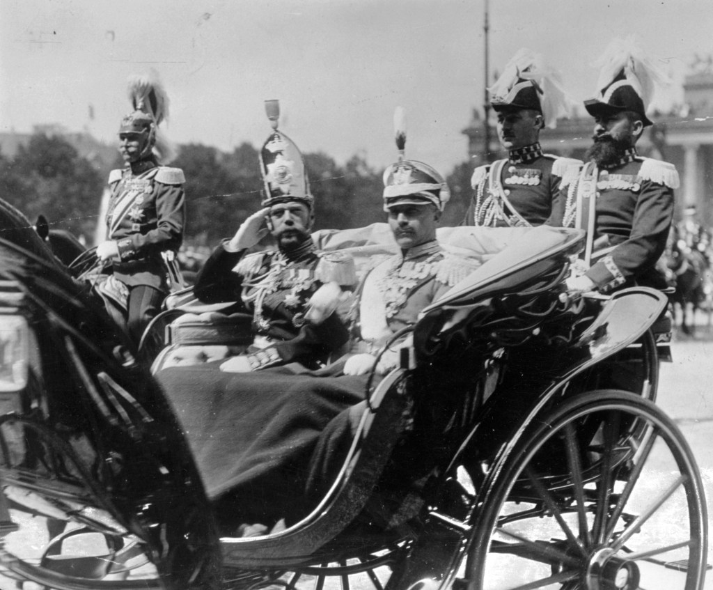 Cousins Tsar Nicholas II and Kaiser Wilhelm II together 1913.