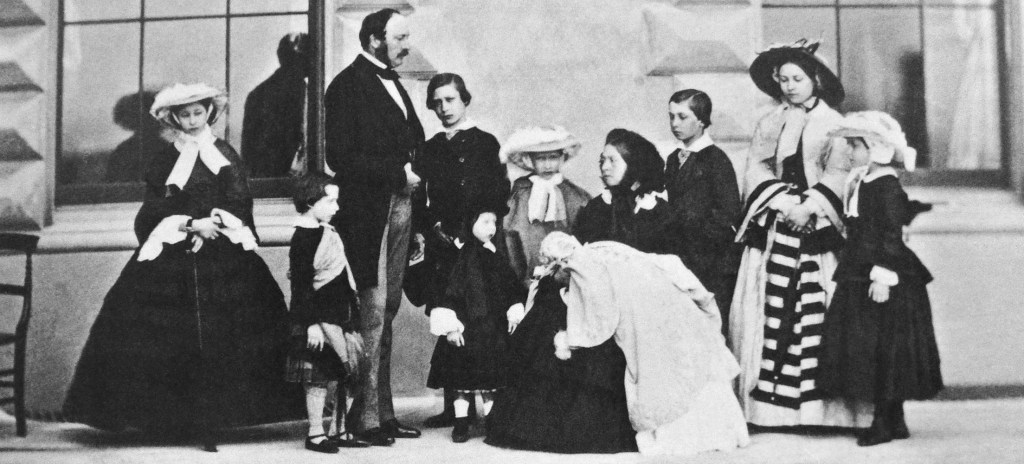 Queen Victoria and Prince Albert with all 9 of their children