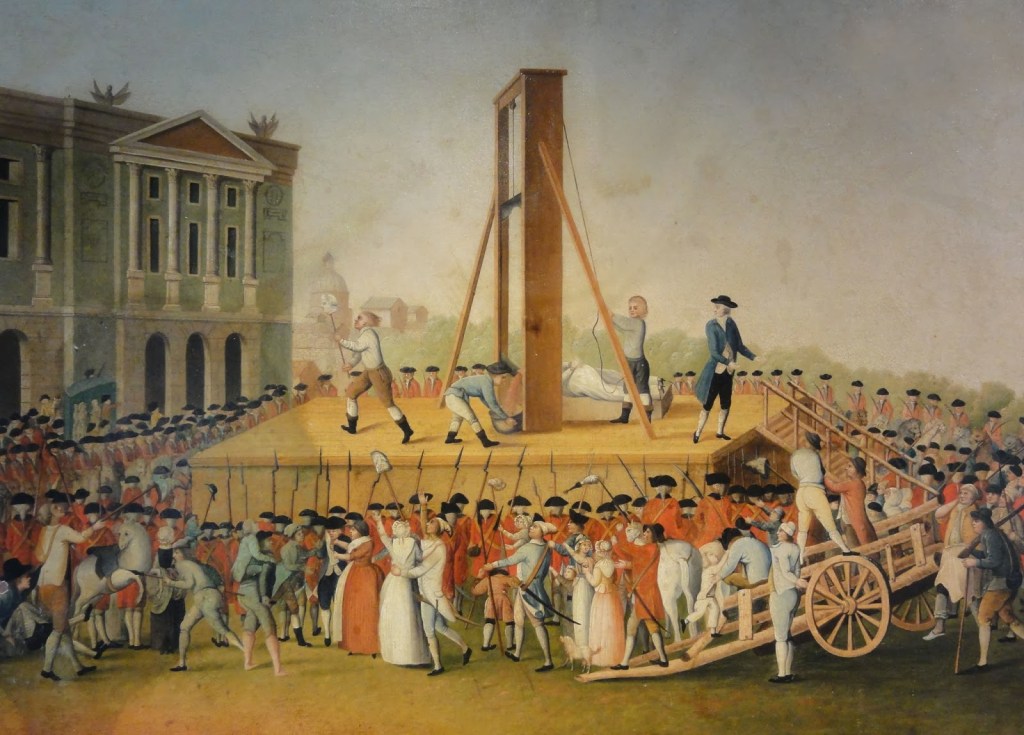 The execution of Marie Antoinette during the French Revolution