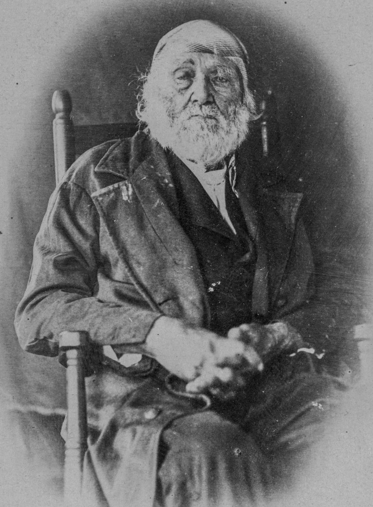 Veteran of the American Revolution War Adam Link photographed in 1864 at the age of 102.
