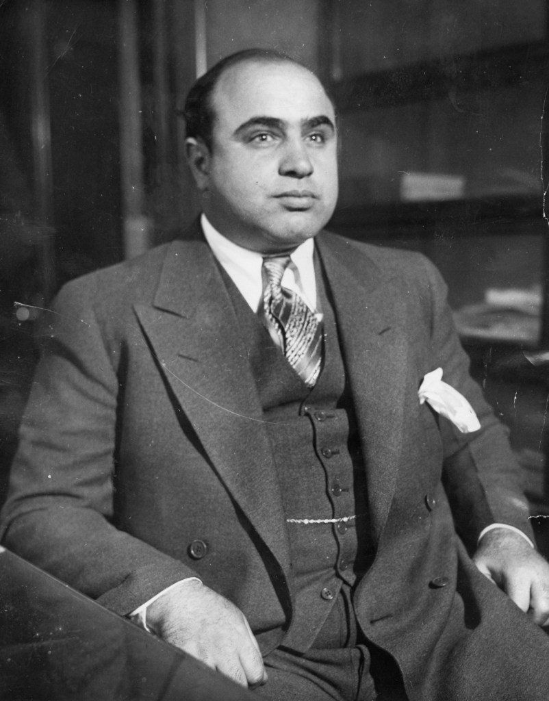 Al Capone photographed in a suit in 1930.
