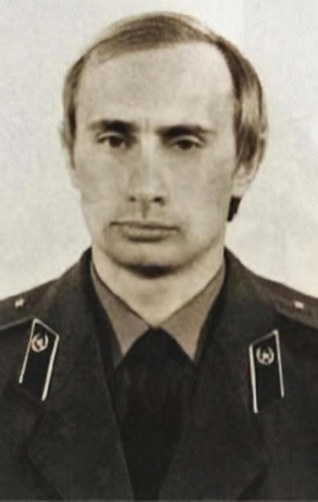 Vladimir Putin wearing the uniform of the KGB.