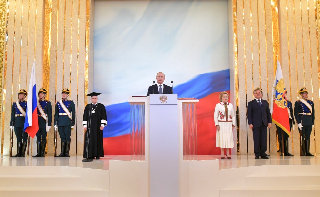 Vladimir Putin sworn in as President.