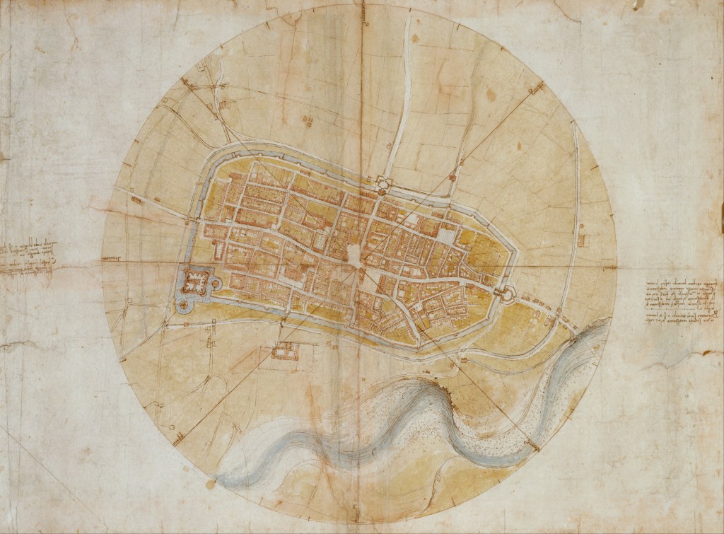 Map of Imola by Leonardo Da Vinci