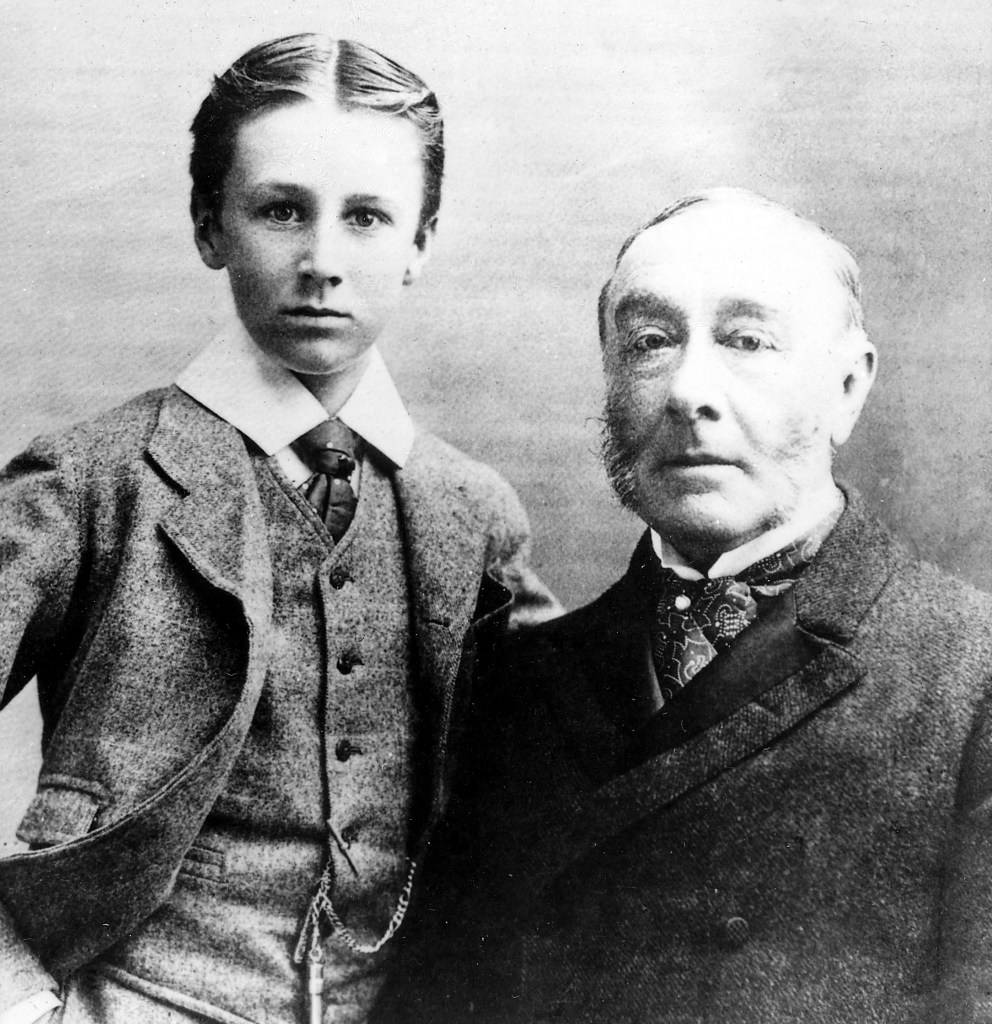 Franklin Delano Roosevelt with father James Roosevelt in 1895
