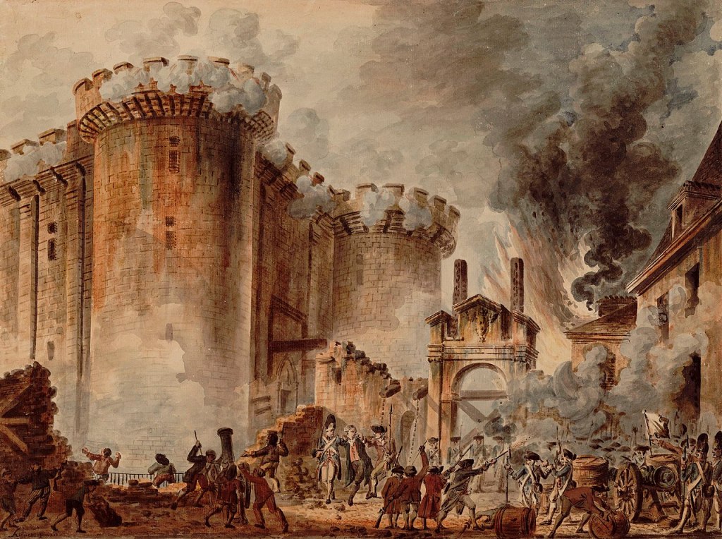 Storming of the Bastille in 1789.