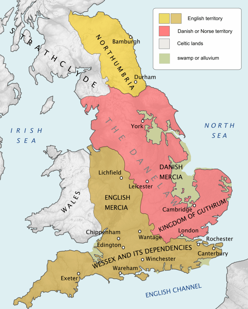 A Map of England in 878, 9th Century