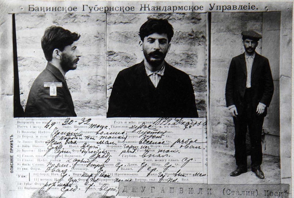The mugshot of Joseph Stalin following his arrest in Baku, Azerbaijan in March 1910.