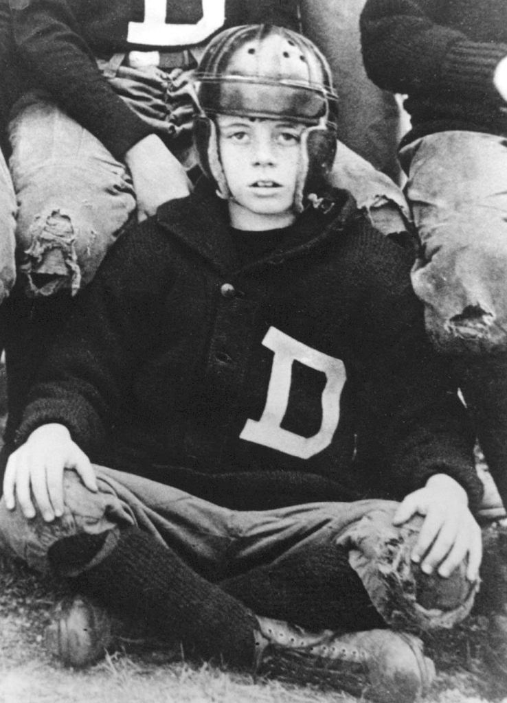 John F. Kennedy in his Dexter School (Massachusetts) football uniform, ca. 1926