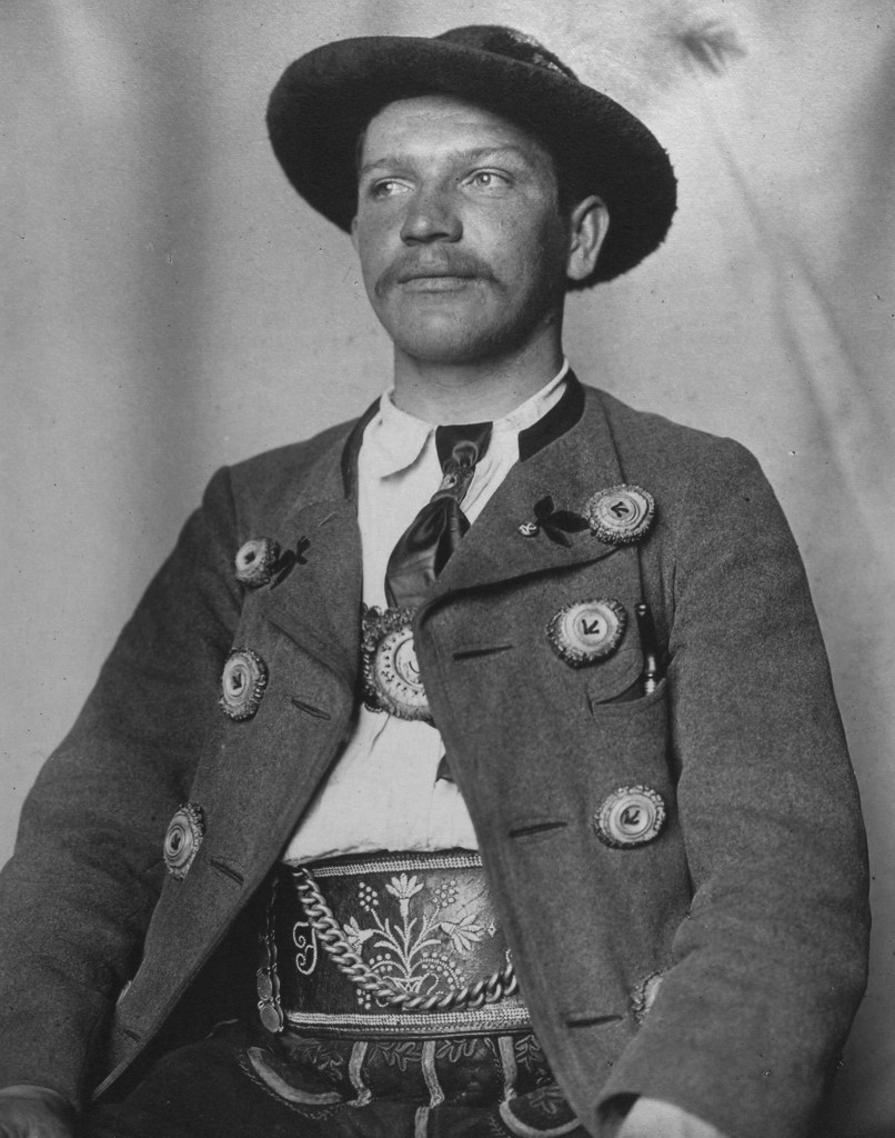 A Bavarian man photographed entering the US via Ellis Island immigration station