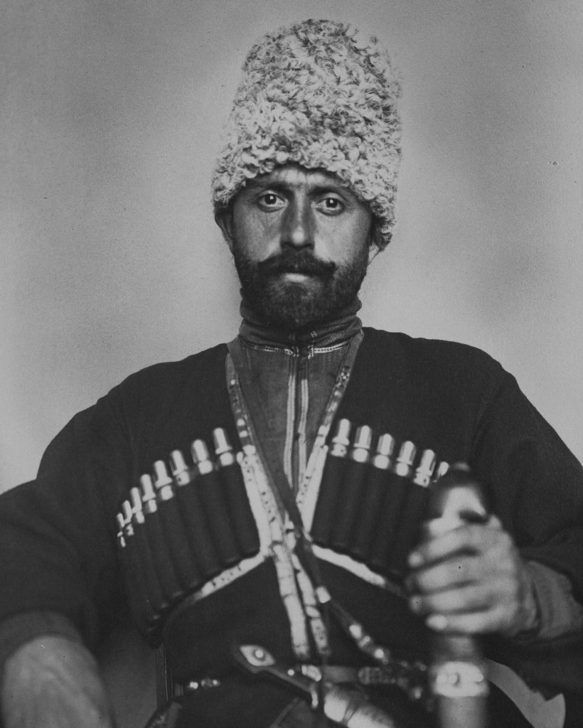 Cossack man photographed entering the United States via Ellis Island