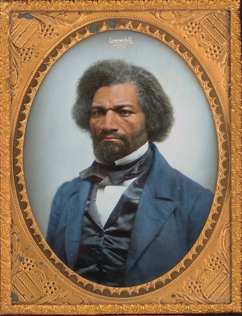 Portrait of Fredrick Douglass that has been colorized