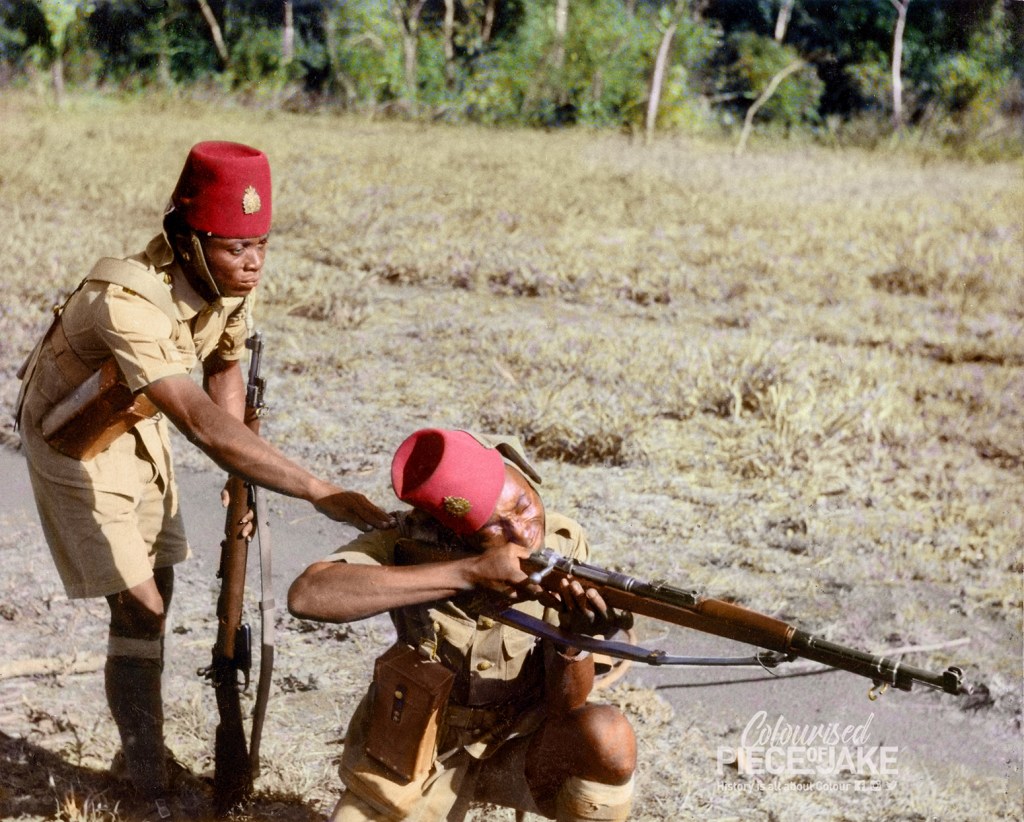 "Soldiers in the Belgium Congo" colorized by Colourised Piece of Jake for his book series WO2 in Kleur