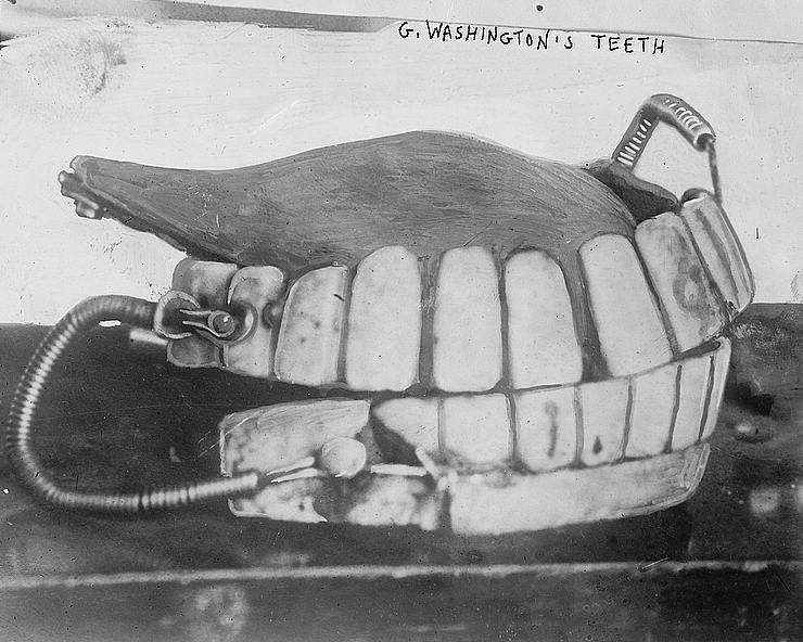 Black and white photograph of George Washington's teeth