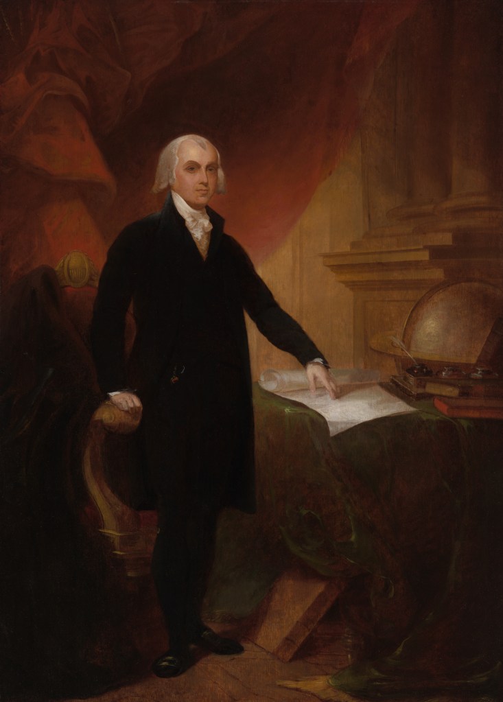 A full portrait of President James Madison.
