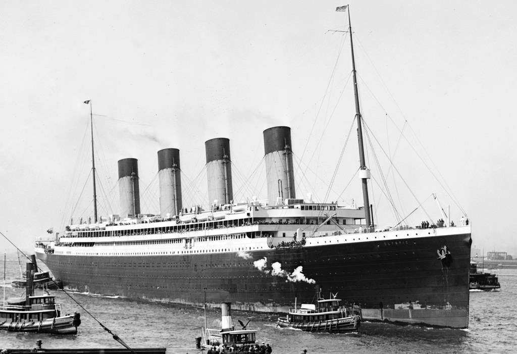White Star Line Ship, the RMS Olympic arriving at New York on her maiden voyage, 21 June 1911