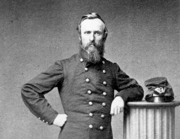 President Rutherford B. Hayes photographed wearing his military uniform during the American Civil War.