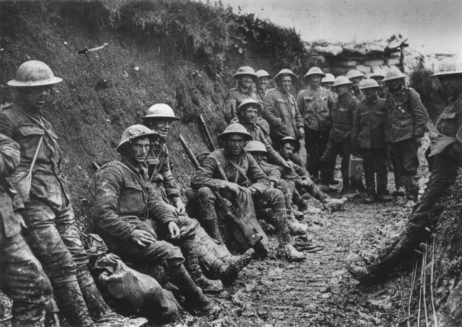 Description from Wikimedia: A ration party of the Royal Irish Rifles in a communication trench during the Battle of the Somme. The date is believed to be 1 July 1916, the first day on the Somme, and the unit is possibly the 1st Battalion, Royal Irish Rifles (25th Brigade, 8th Division).