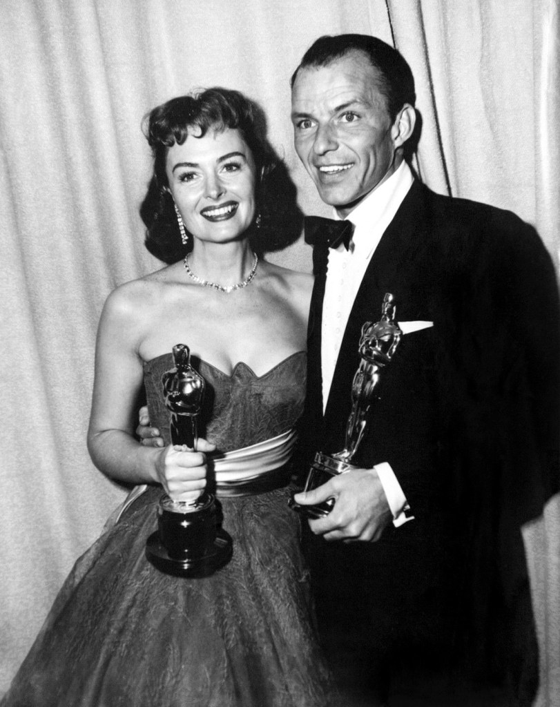 "Donna Reed and Frank Sinatra hold their gold-plated Oscars at the 26th Academy Awards ceremony held on March 25, 1954." 25 March 1954 via Wikimedia Commons