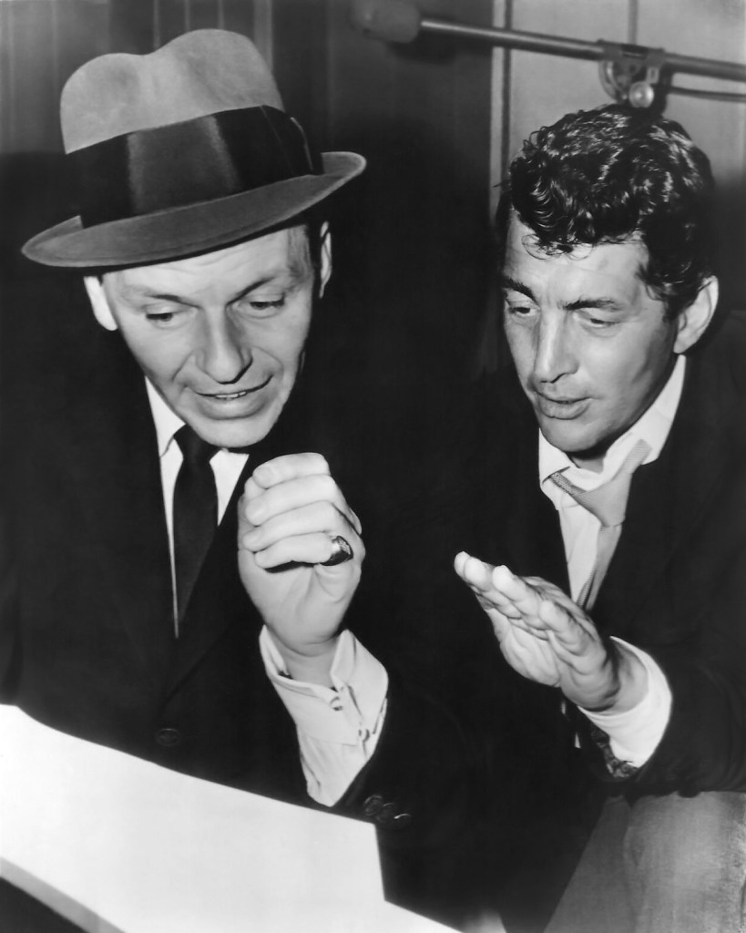 Frank Sinatra and Dean Martin together in a recording studio in circa 1963.